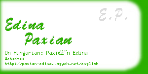 edina paxian business card